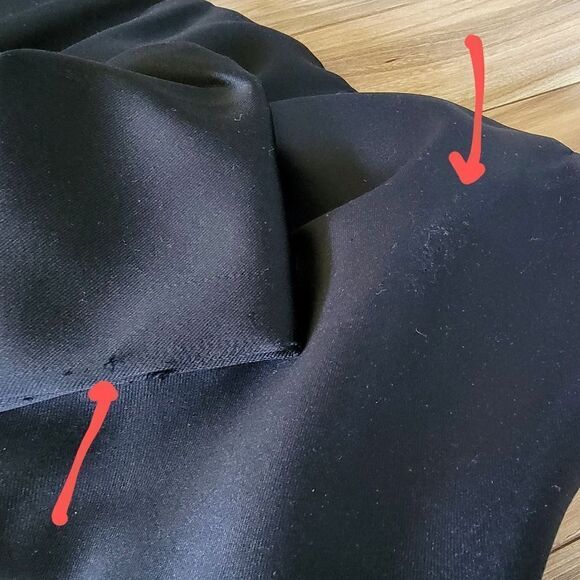 Haltston Heritage Satin Strapless Bow Front Cascading Cocktail Dress in Black - Picture 9 of 16